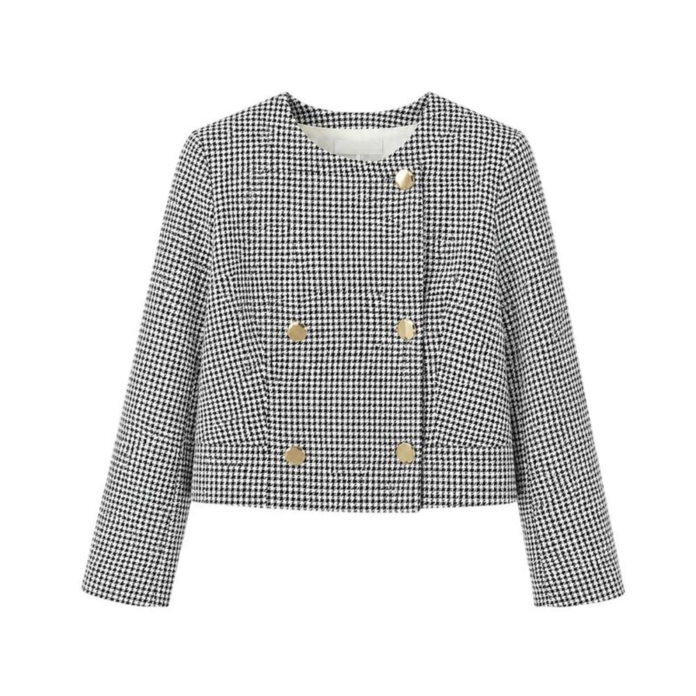 AX Paris Womens/Ladies Houndstooth Double-Breasted Tailored Jacket / Black/White
